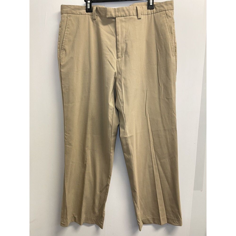 Kenneth Cole Dress Pants Women's 40/30 Wide Leg Flat Front Beige